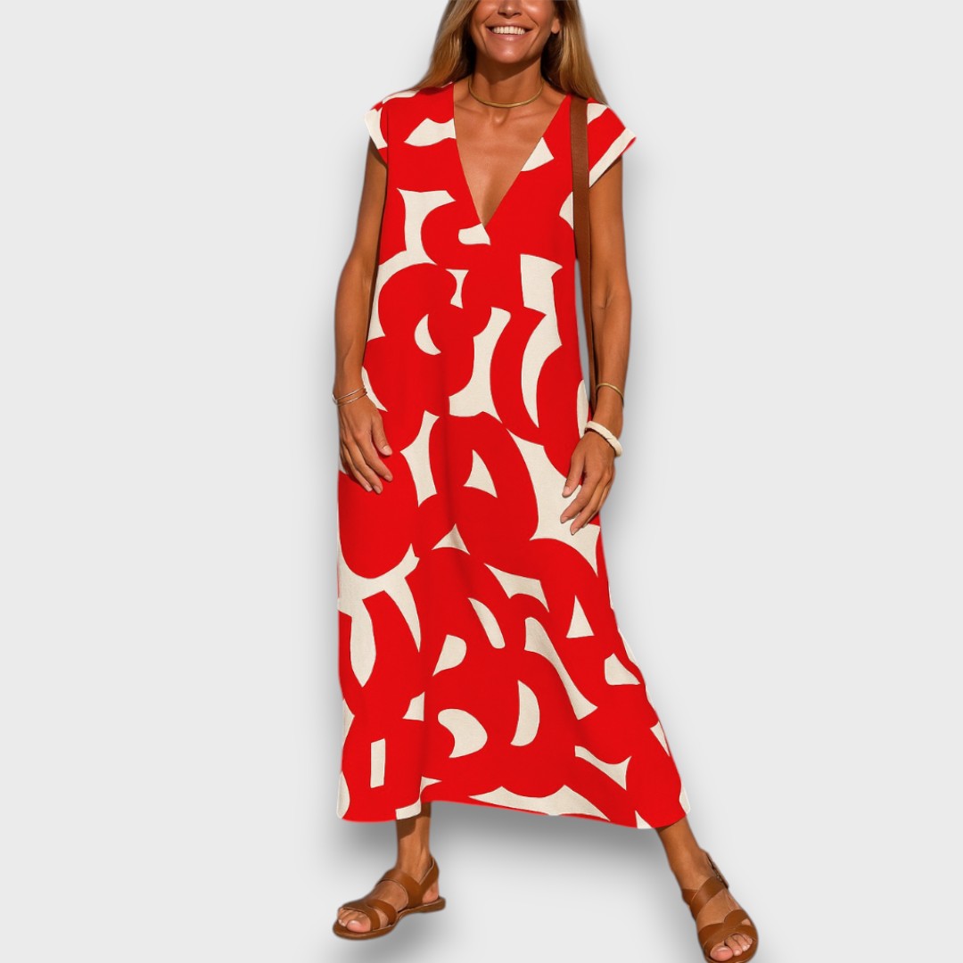 SORAYA™ | LIGHTWEIGHT V-NECK DRESS FOR WARM WEATHER STYLE