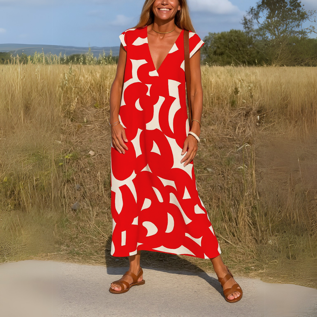 Marivelle™ | Flowing V-Neck Dress