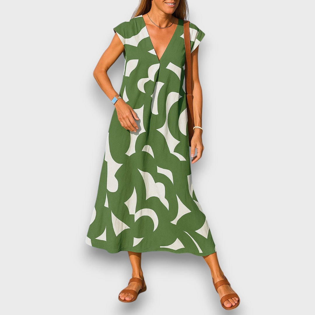 SORAYA™ | LIGHTWEIGHT V-NECK DRESS FOR WARM WEATHER STYLE