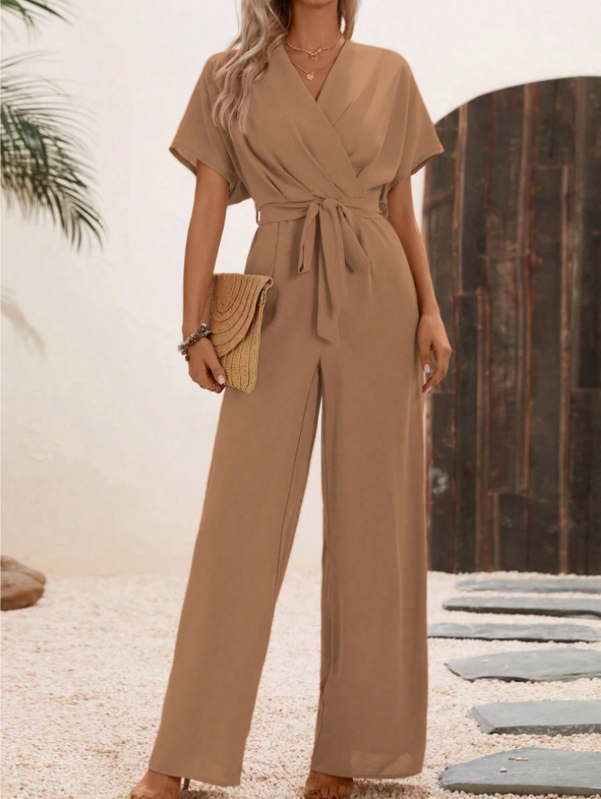 NAELYN™ | TAILORED WIDE-LEG JUMPSUIT WITH WAIST TIE
