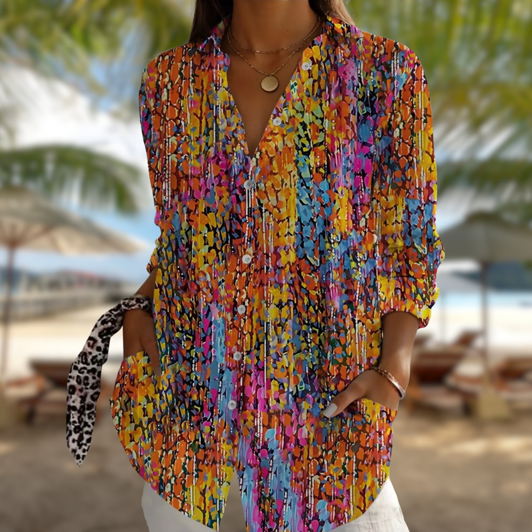 THALINA™ | FLORAL LONG-SLEEVE BLOUSE