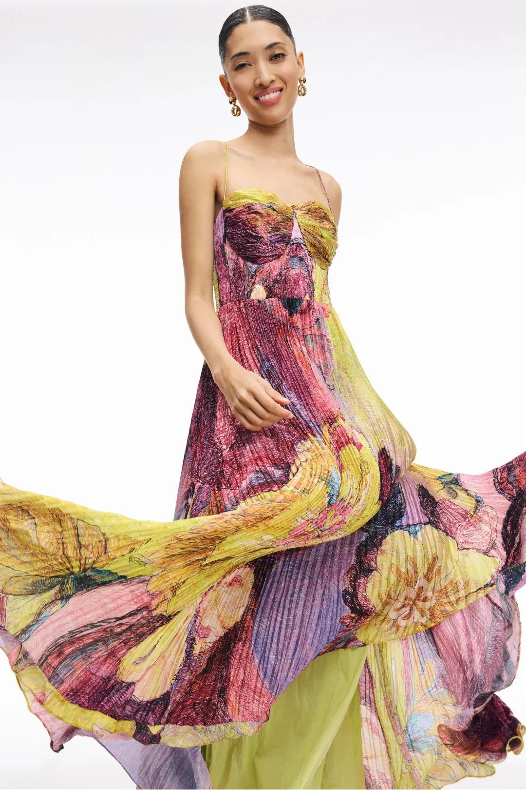 NALINA™ | MULTICOLOURED IKAT PRINT MAXI DRESS