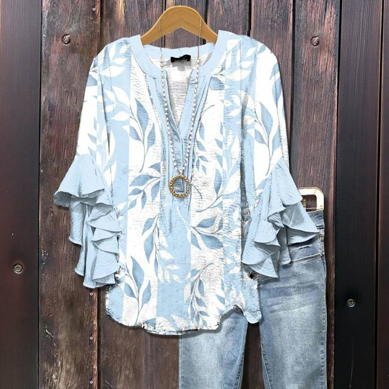 MARILYN™ | LEAF-PRINT BLOUSE