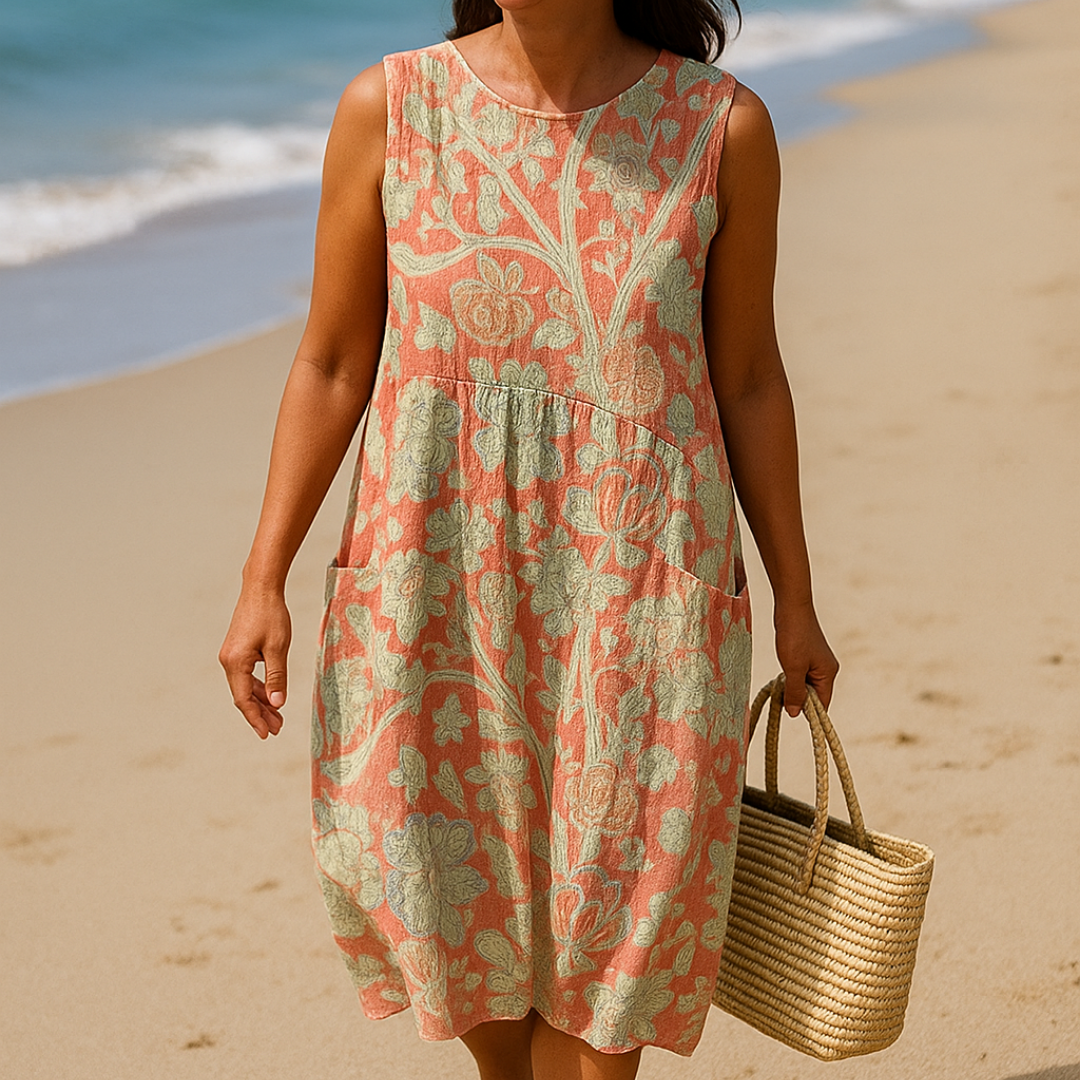 FERELLA™ | VINTAGE-INSPIRED FLORAL PRINT DRESS