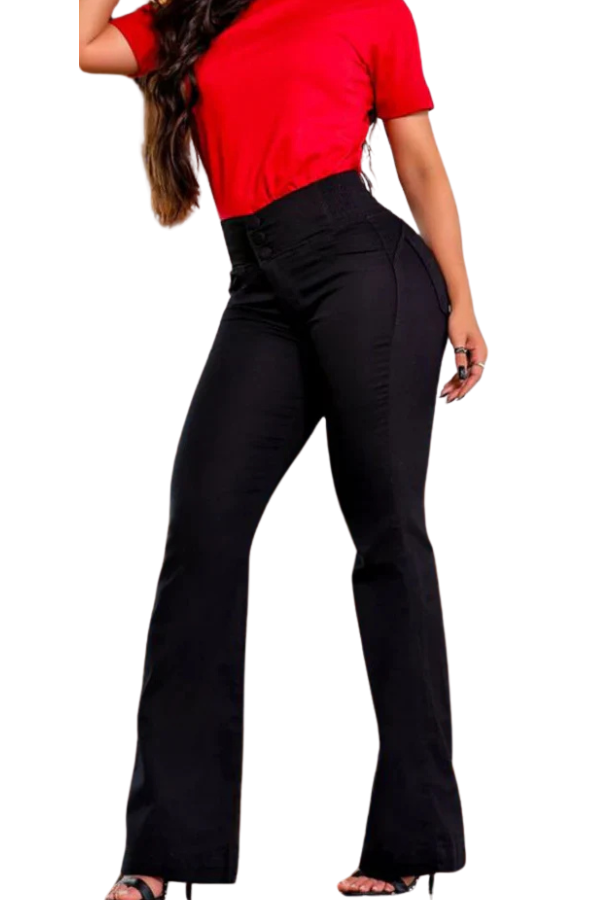 MILA | HIGH-WAIST STRETCH FLARED JEANS