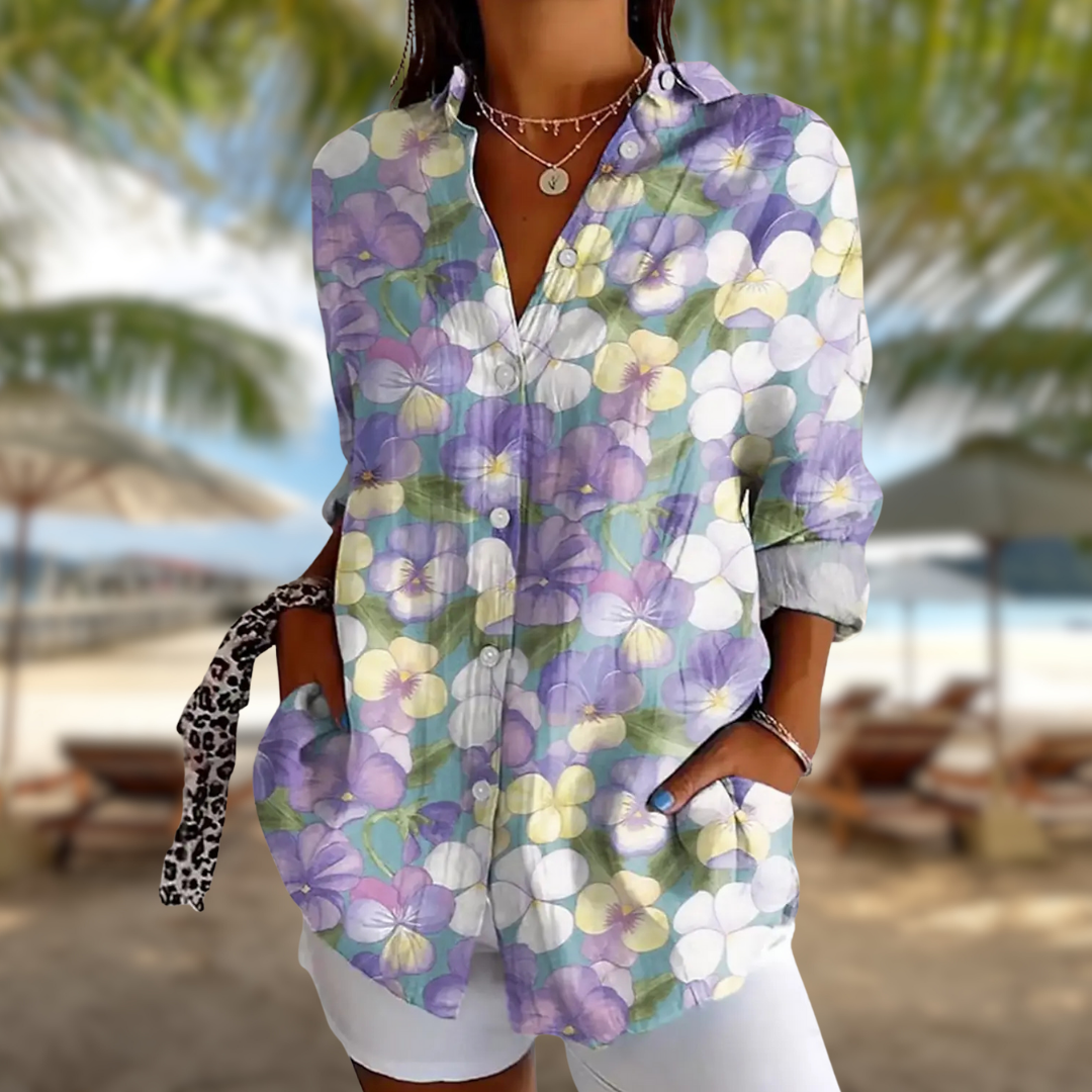 VIRESSA™ | FLORAL LONG-SLEEVE BLOUSE