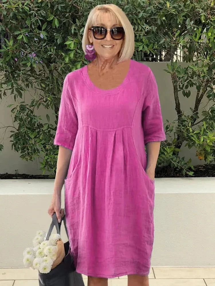 MAËLINE™ | LIGHTWEIGHT COTTON DRESS WITH POCKETS