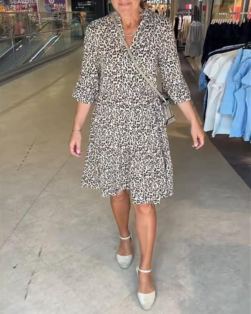 ZAREENA™ | FLOWING LEOPARD PRINT DRESS