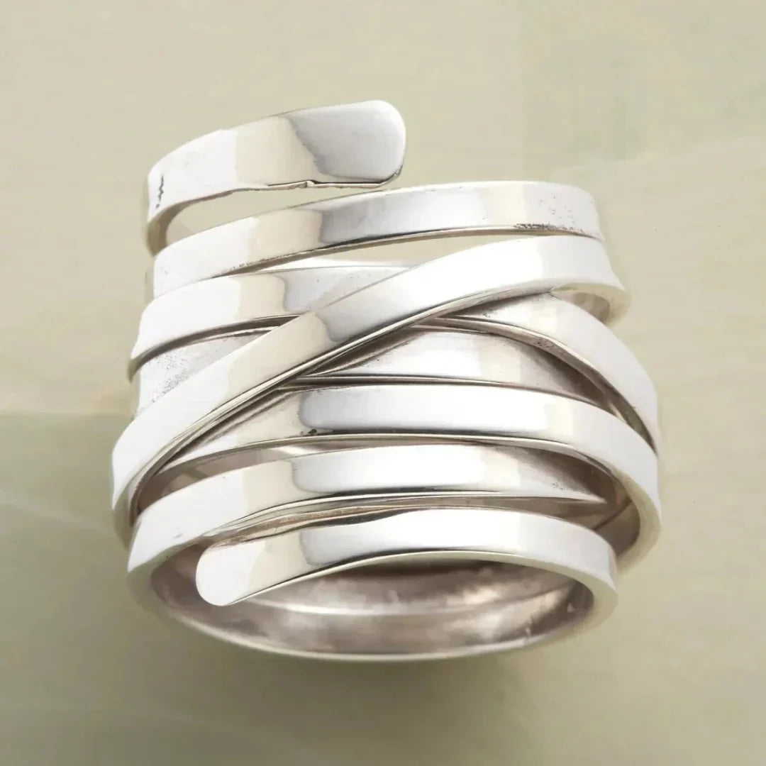 Vintage Silver Thick Layered Ring
