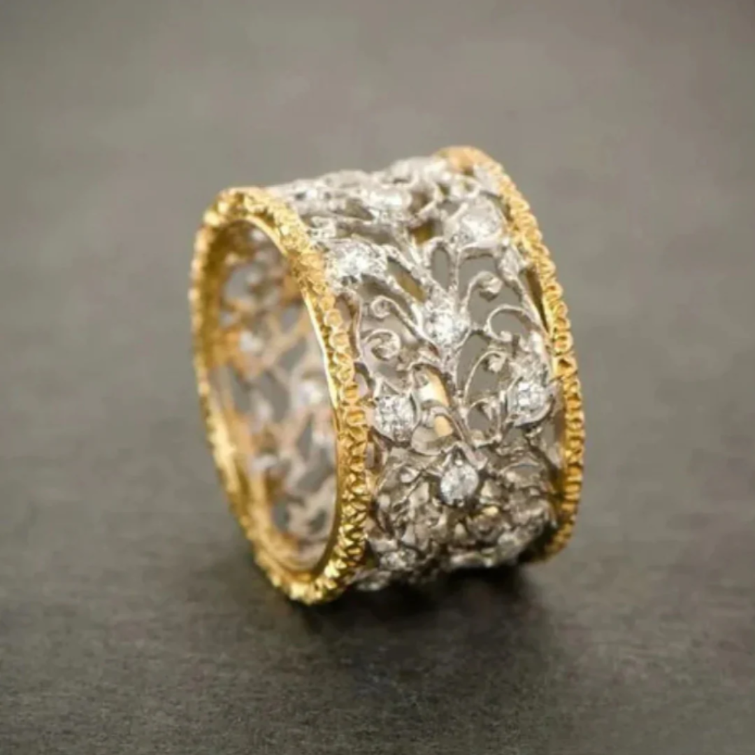 Vintage Ivy Ring with Cut Zirconia