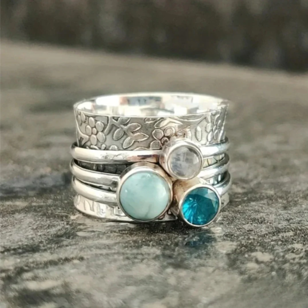 Vintage Ring with Blue Natural Stone