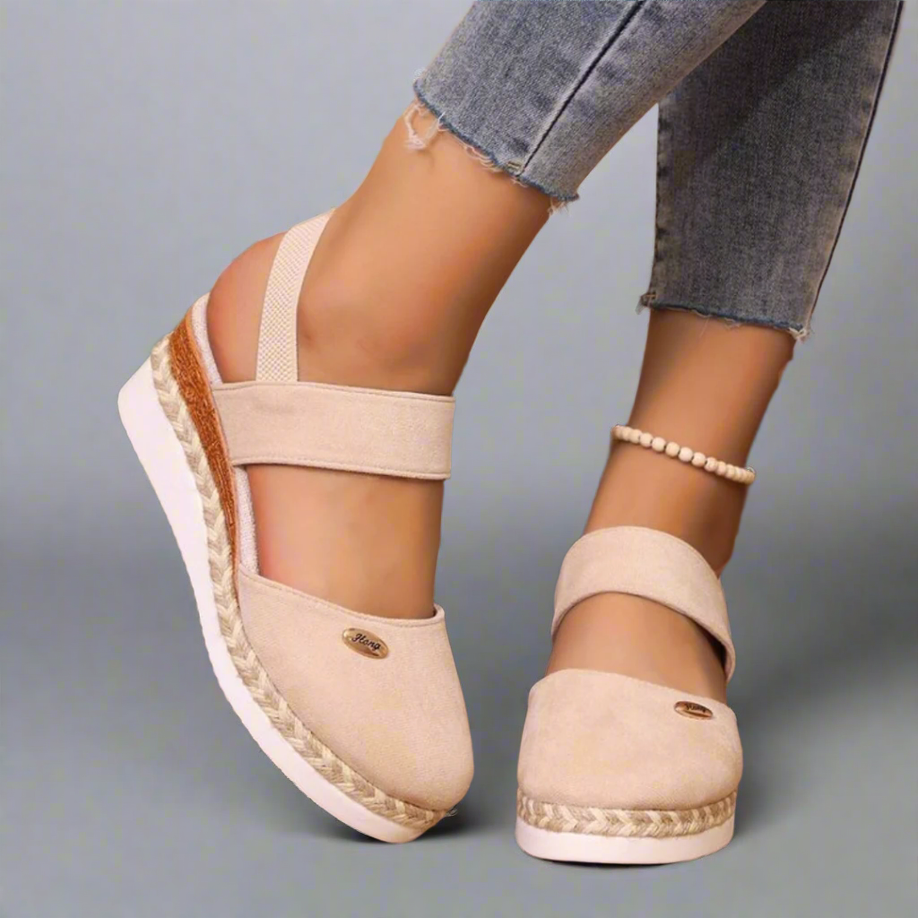 Philippa - Dames sleehak sandalen met brede band