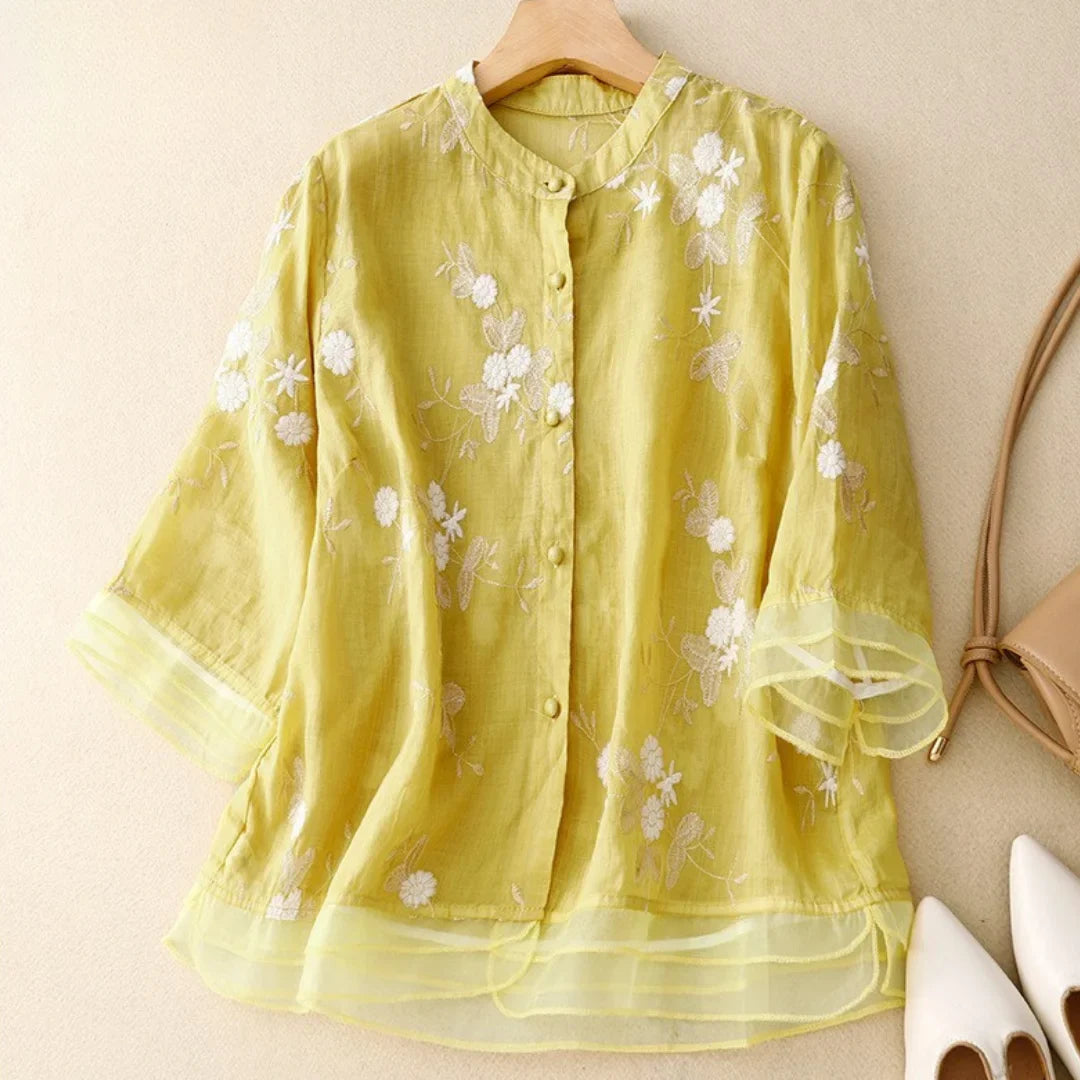 SABRINA | EMBROIDERED COTTON BLOUSE