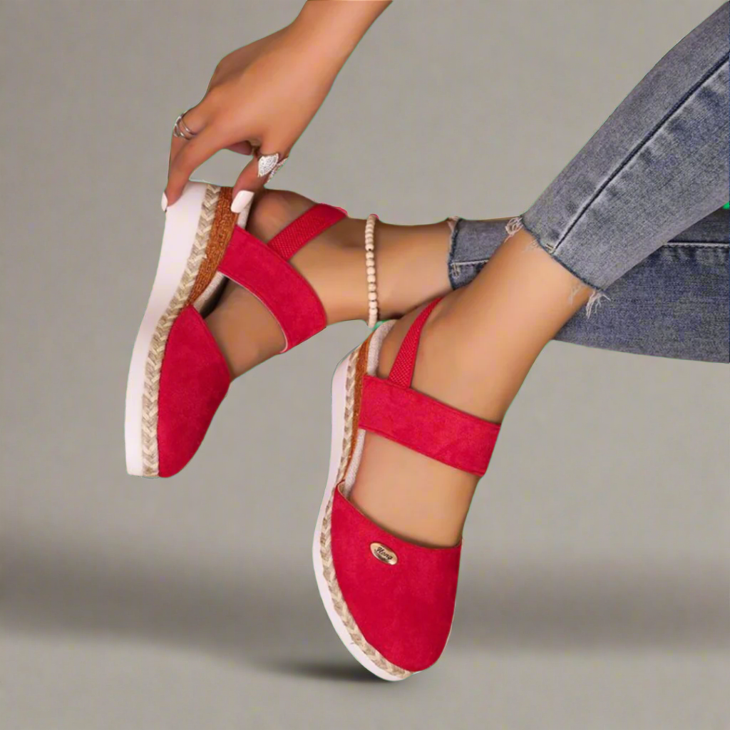 Philippa - Dames sleehak sandalen met brede band