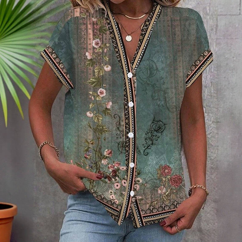JANE™ | VINTAGE-STYLE FLORAL BLOUSE
