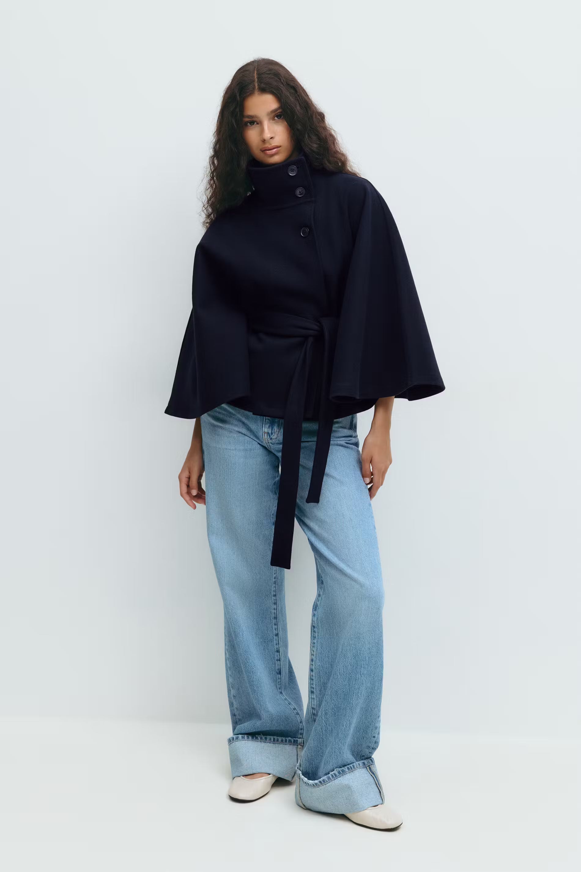 Loreza™ | Elegant Women’s Coat with Belt & High Collar
