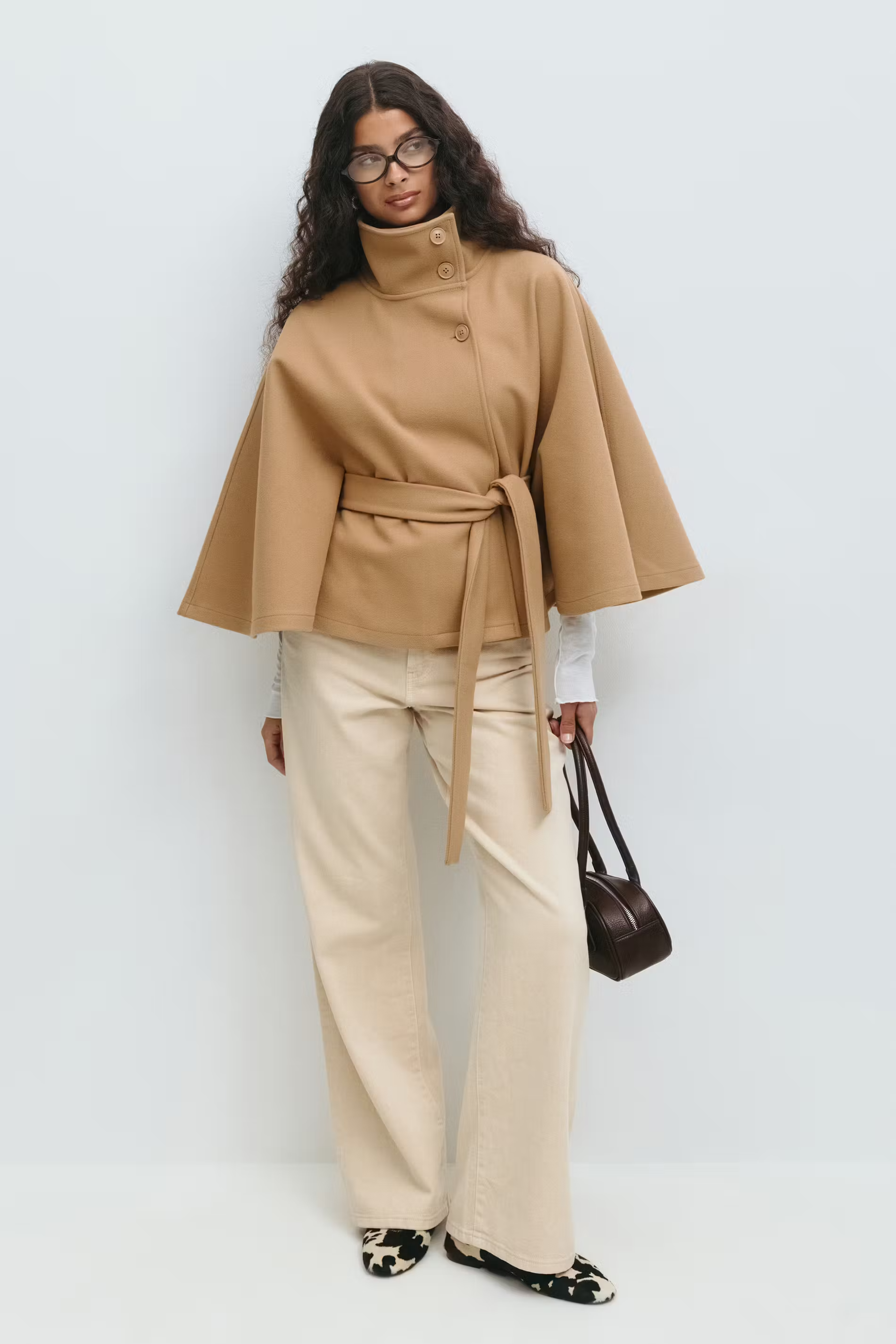 Loreza™ | Elegant Women’s Coat with Belt & High Collar