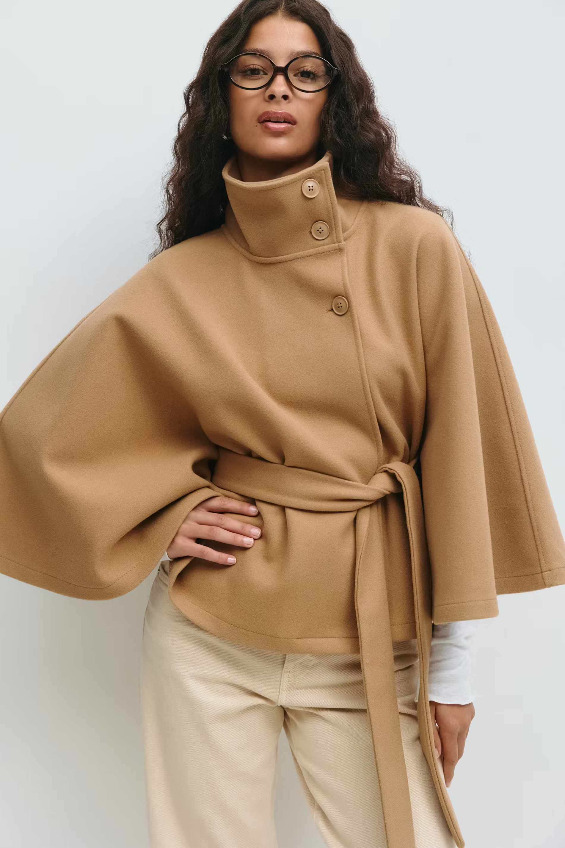 Loreza™ | Elegant Women’s Coat with Belt & High Collar