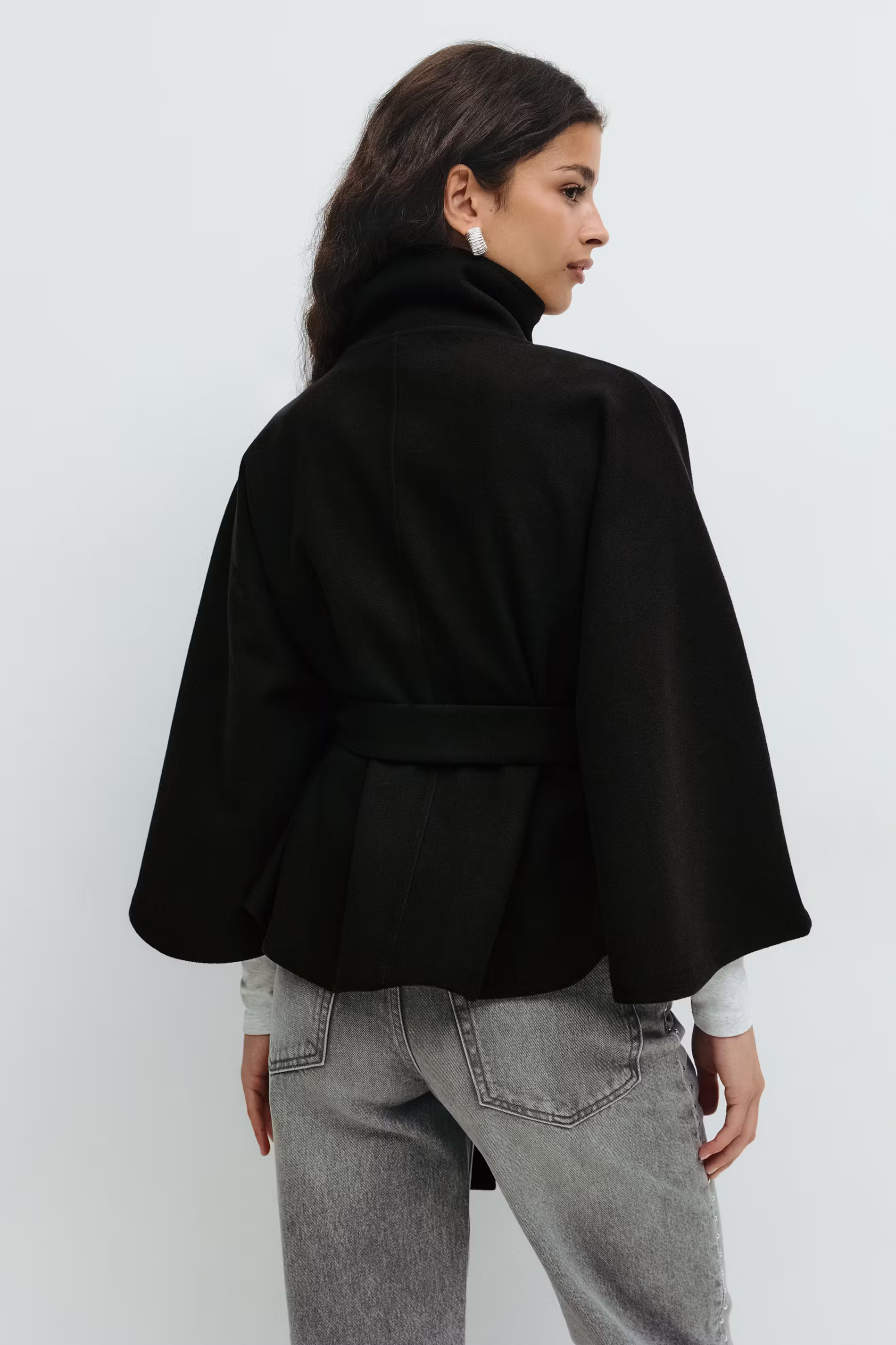 Loreza™ | Elegant Women’s Coat with Belt & High Collar