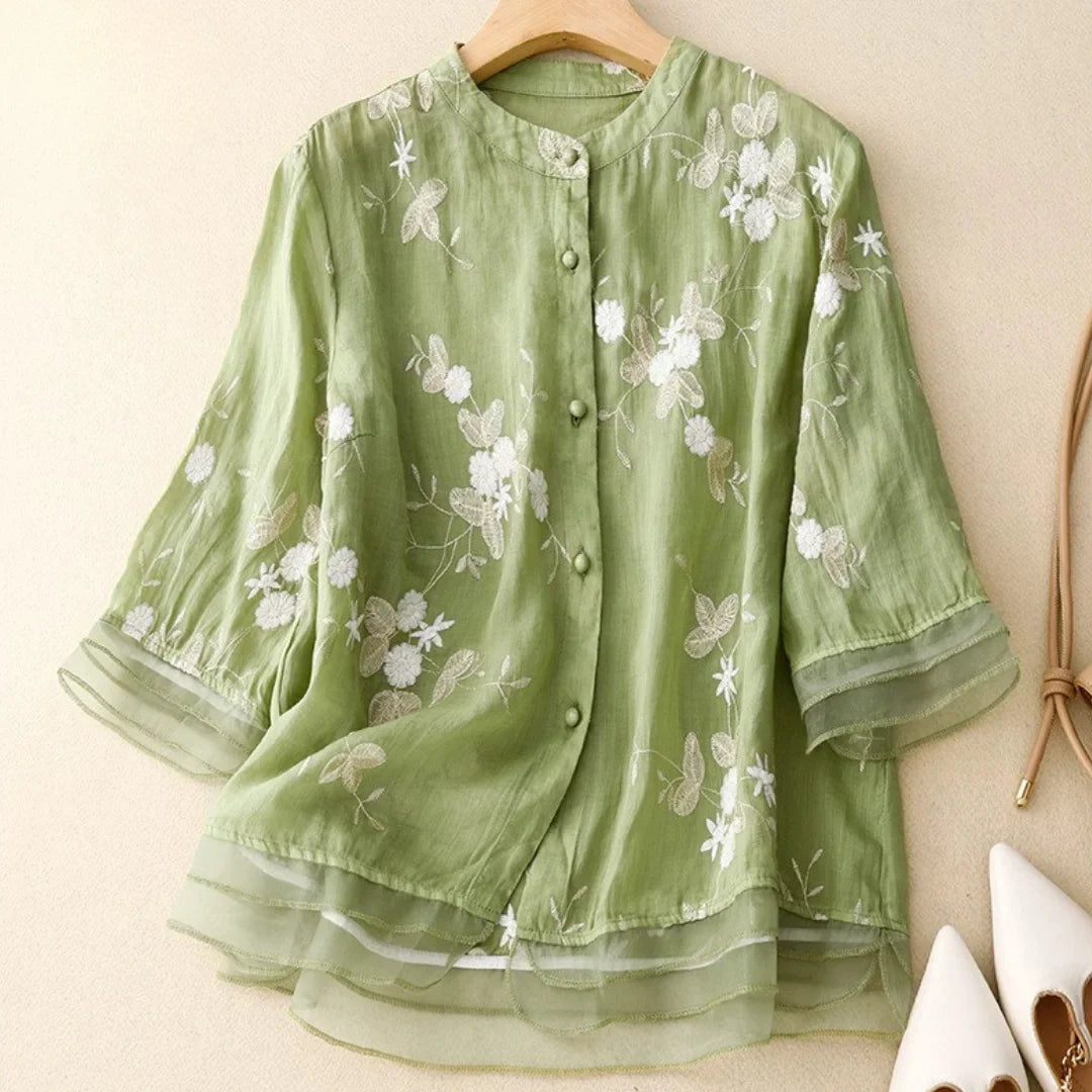 SABRINA | EMBROIDERED COTTON BLOUSE