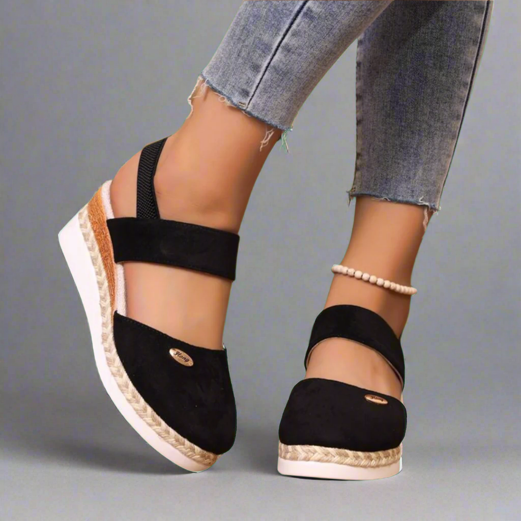 Philippa - Dames sleehak sandalen met brede band