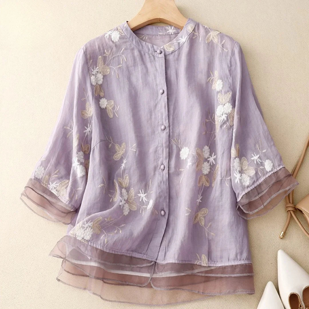 SABRINA | EMBROIDERED COTTON BLOUSE
