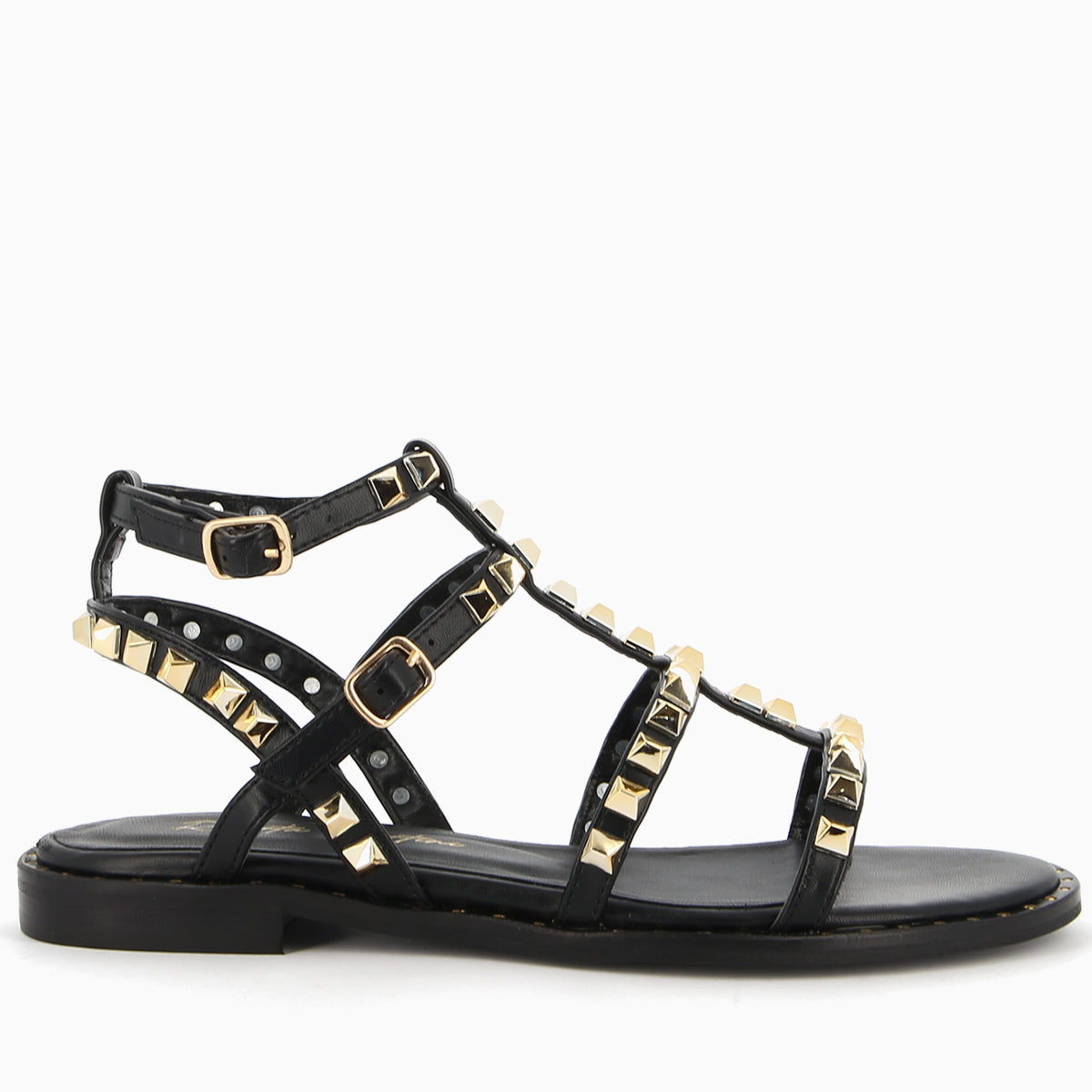 NERALIA™ | STUDDED BLACK SANDALS FOR COMFORT