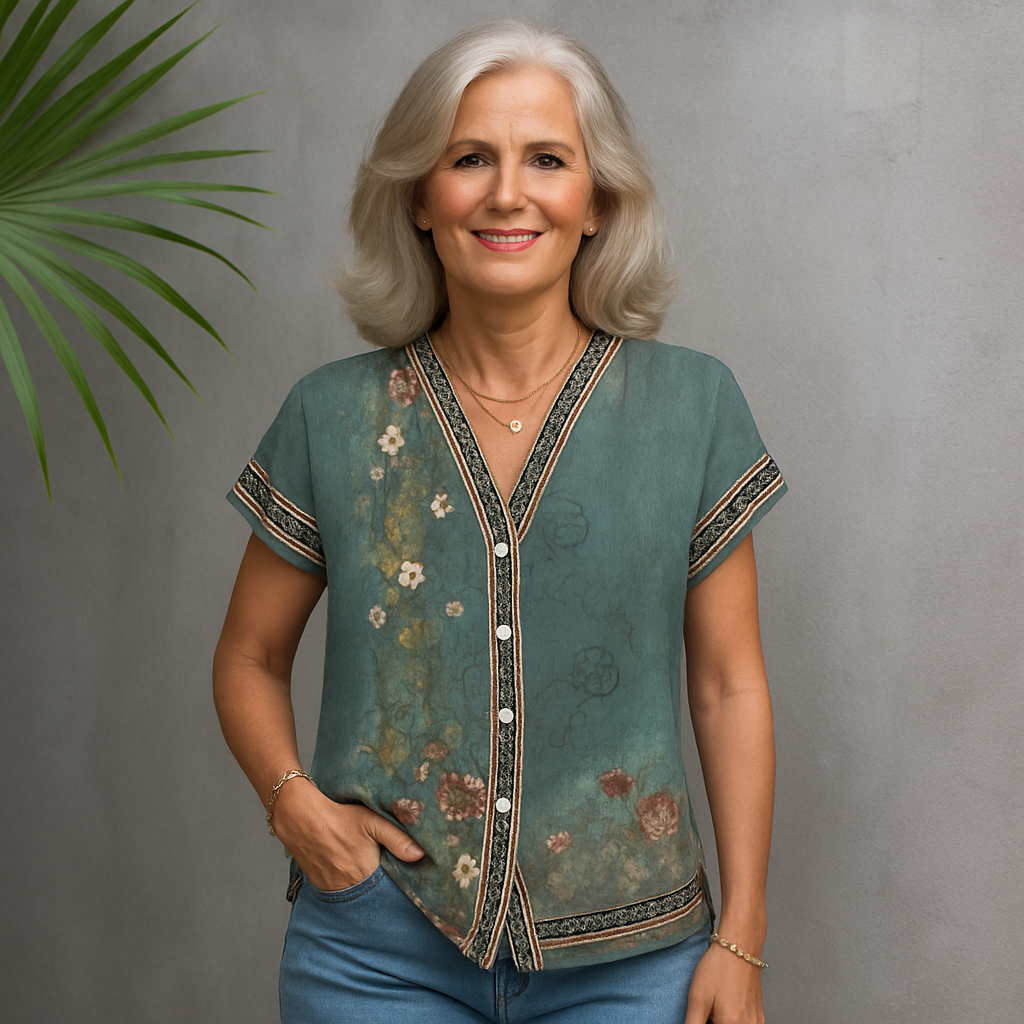 JANE™ | VINTAGE-STYLE FLORAL BLOUSE
