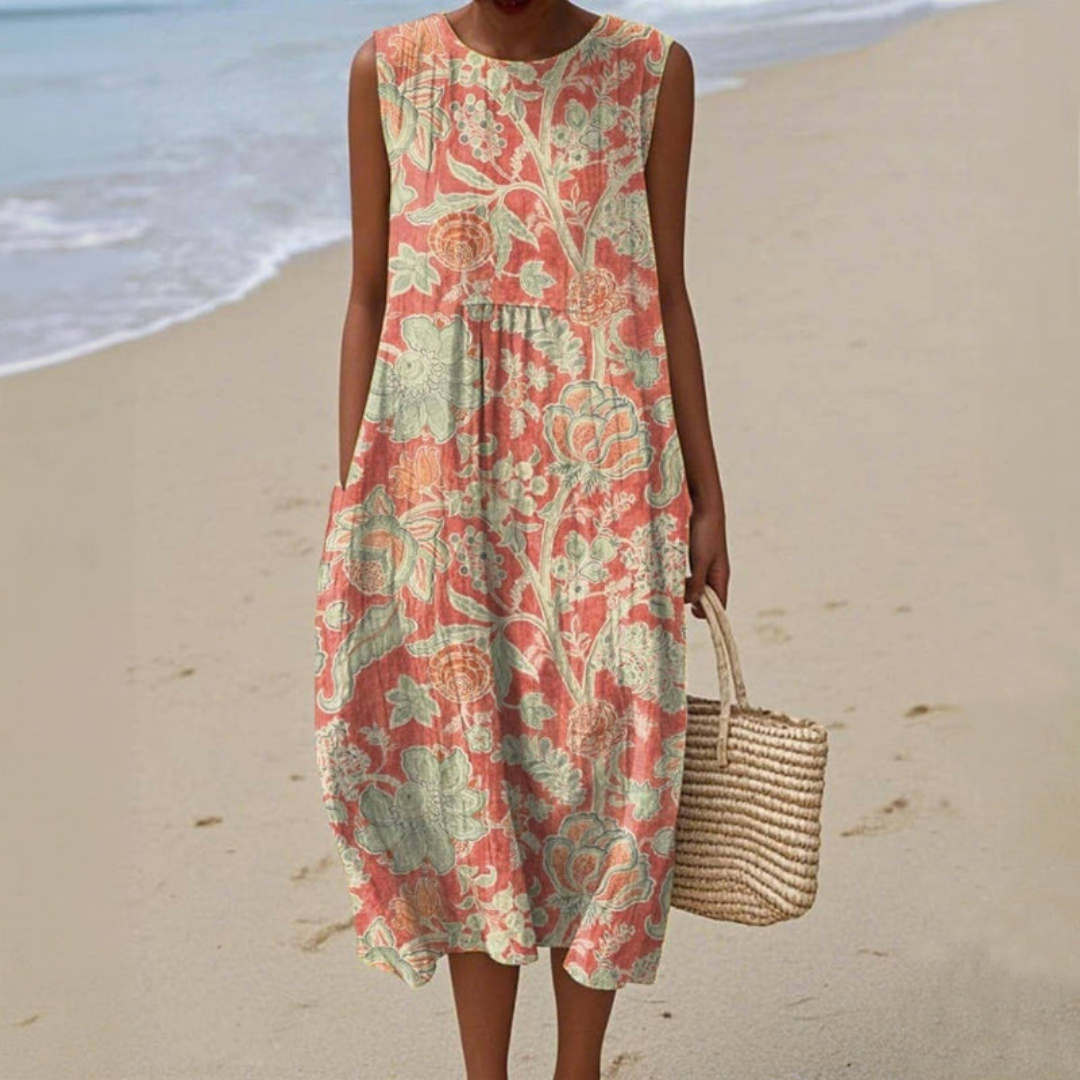 FERELLA™ | VINTAGE-INSPIRED FLORAL PRINT DRESS