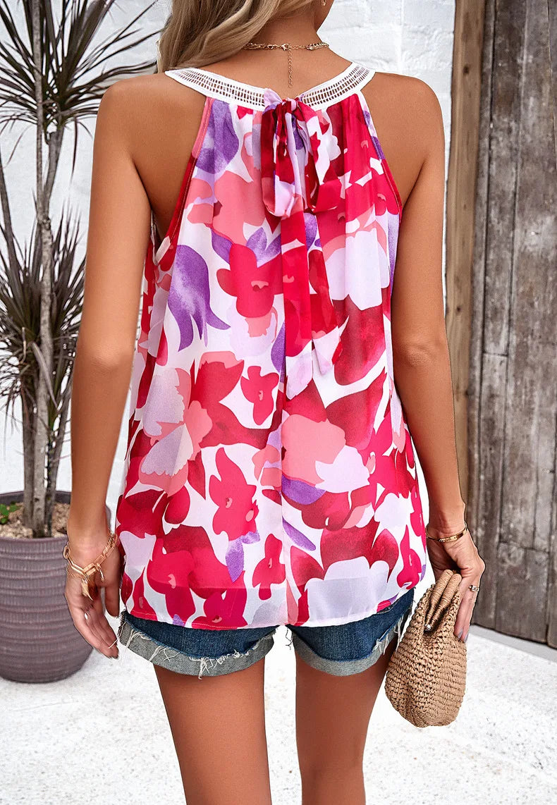 Elvianne™ | Watercolour Floral Patchwork Blouse