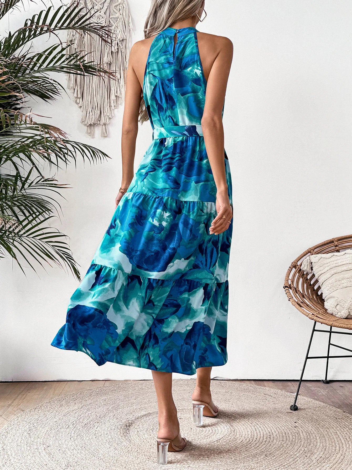 Serenya™ | Watercolour Sleeveless Summer Dress