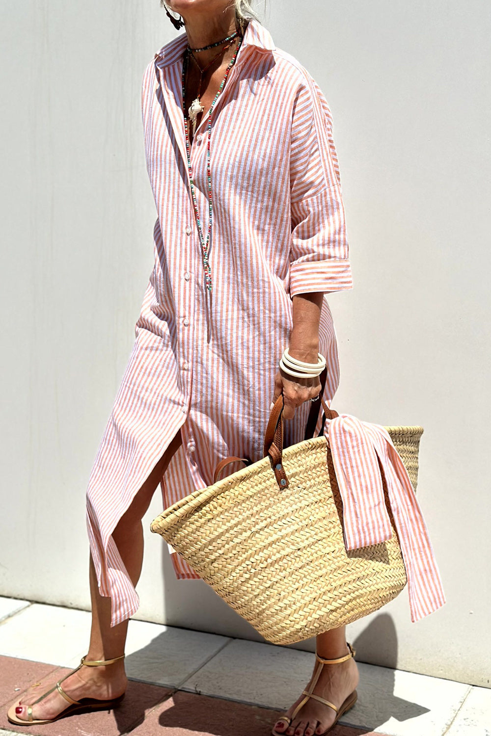 ISMARA™ | STRIPED SHIRT DRESS WITH REFINED COMFORT & CLASSIC STYLE