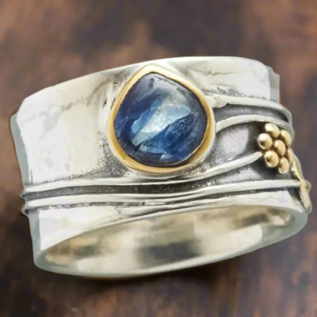 Boho Ring with Natural Stone for Meditation